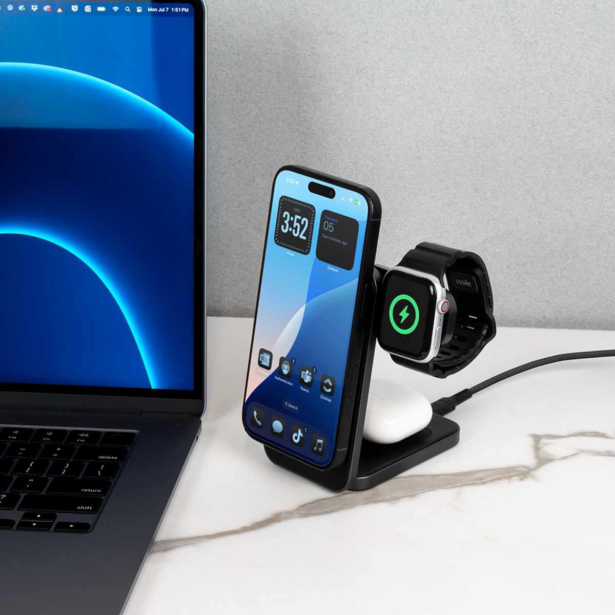 LOGiiX 3-in-1 Folding Charging Stand with 20W Charger