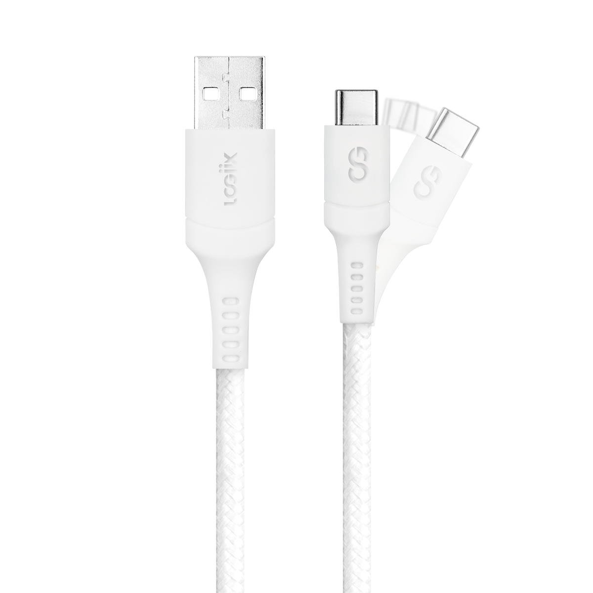 LOGiiX Sync & Charge Anti Stress 1.5M USB-A to USB-C - White