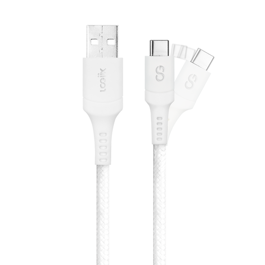 LOGiiX Sync & Charge Anti Stress 1.5M USB-A to USB-C - White