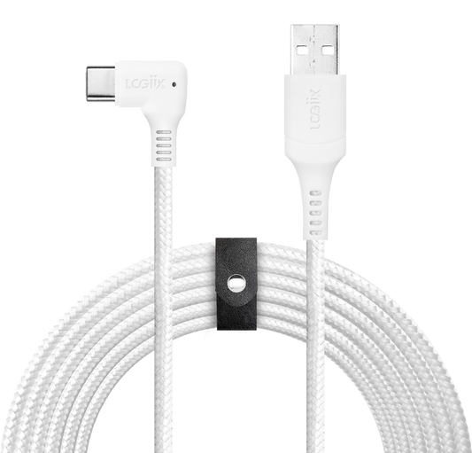 LOGiiX Piston Connect XL 90 3M USB-A to USB-C - White
